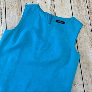 Ellen Tracy Blue Sleeveless Dress Size Large  Stunning Sleeveless Classic